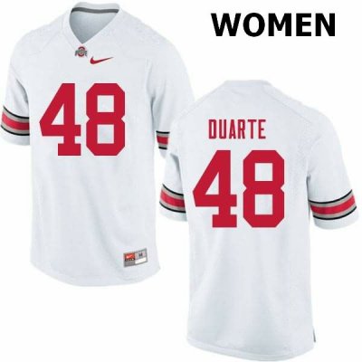 Women's Ohio State Buckeyes #48 Tate Duarte White Nike NCAA College Football Jersey May BEY2044EG